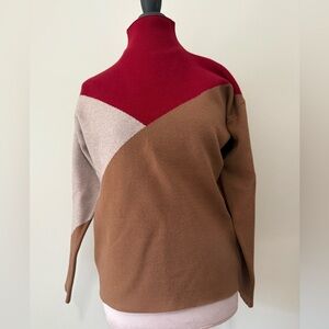 Tahari Colorblock Red and Brown Women's Sweater in size medium